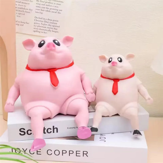 Pink Pig Squeezing Stress Relief Toy – Soft TPR Sensory Fidget
