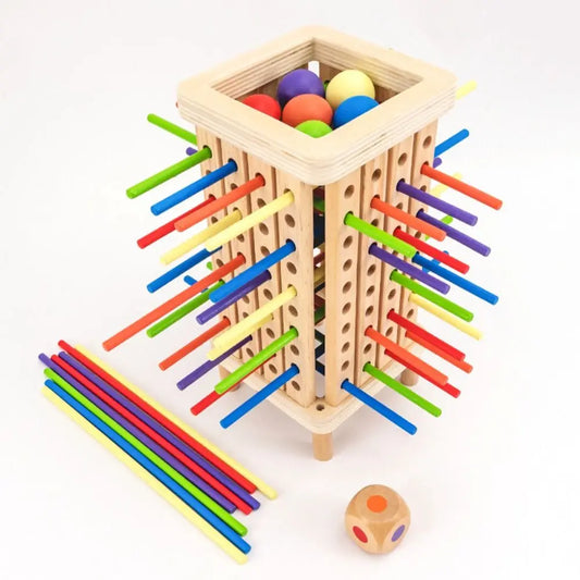 Colourful Wooden Pick-Up Sticks Game – Montessori Educational Toy for Kids & Adults